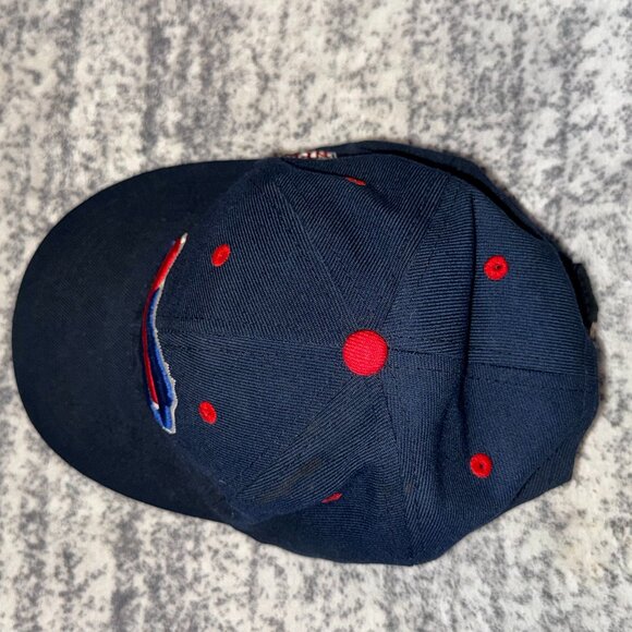 Retro Buffalo Bills Logo NFL Reebok Navy Fitted Hat – Curved Brim - Picture 2 of 8